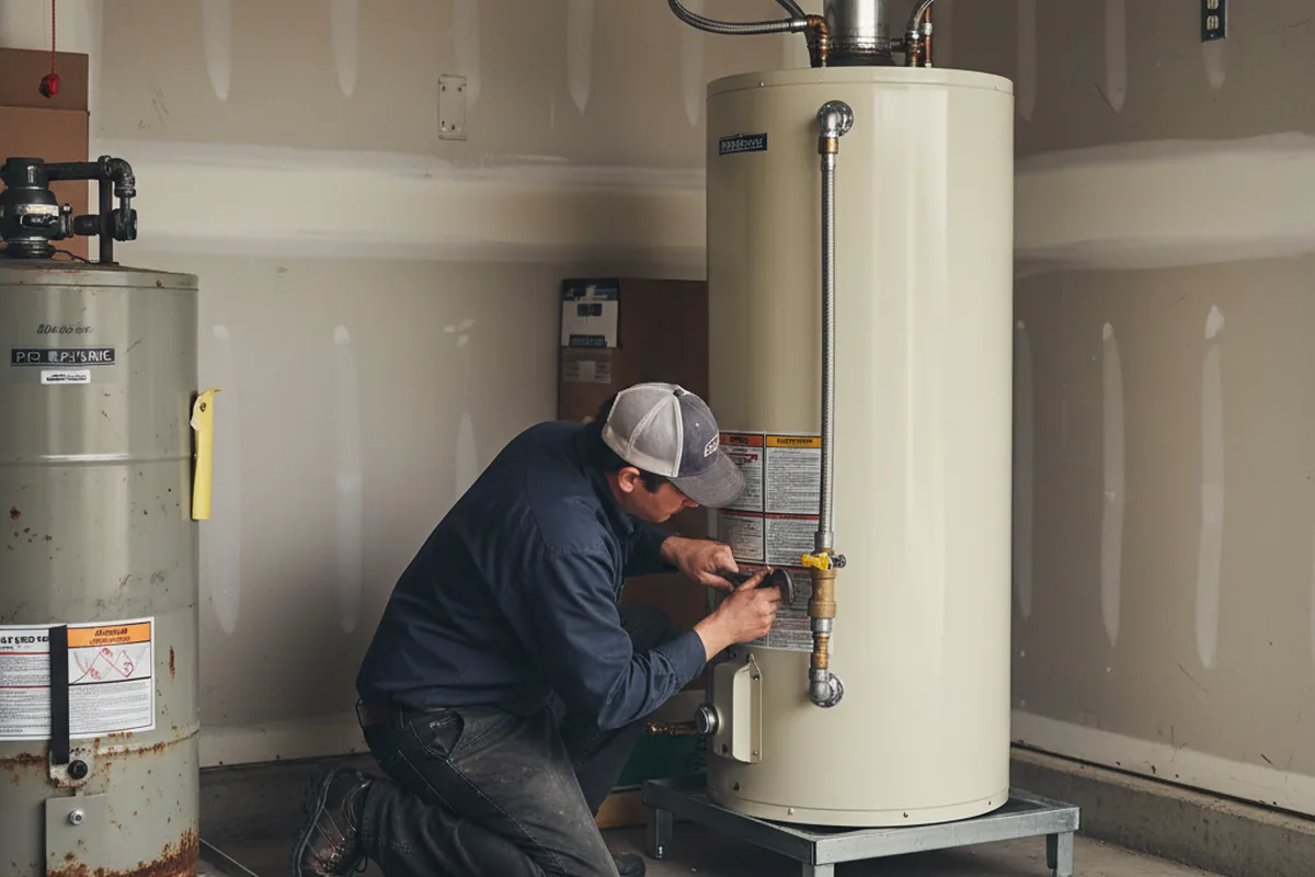 Water heater and shutoff valve replacement in South Kent
